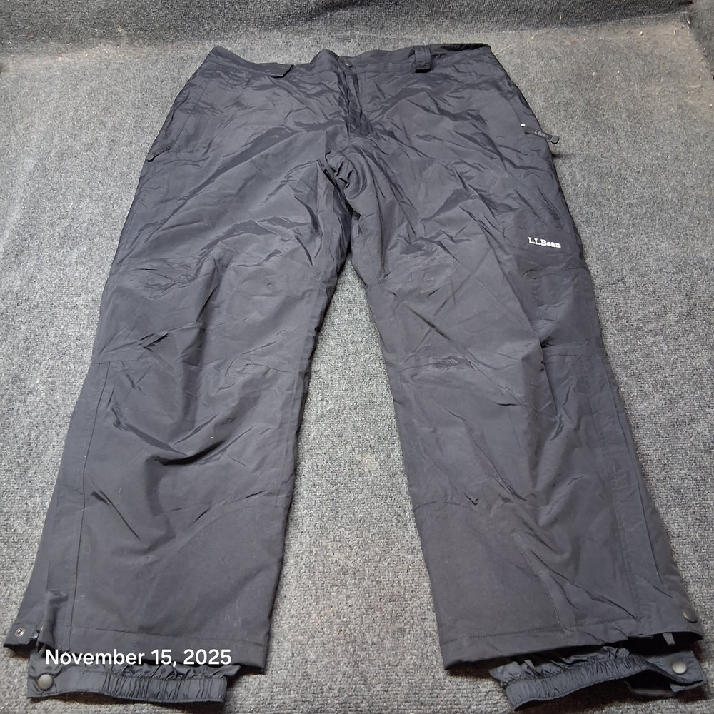 LL Bean Wildcat Insulated Ski Snow Pants Men Size XXL 2XL Black 251912